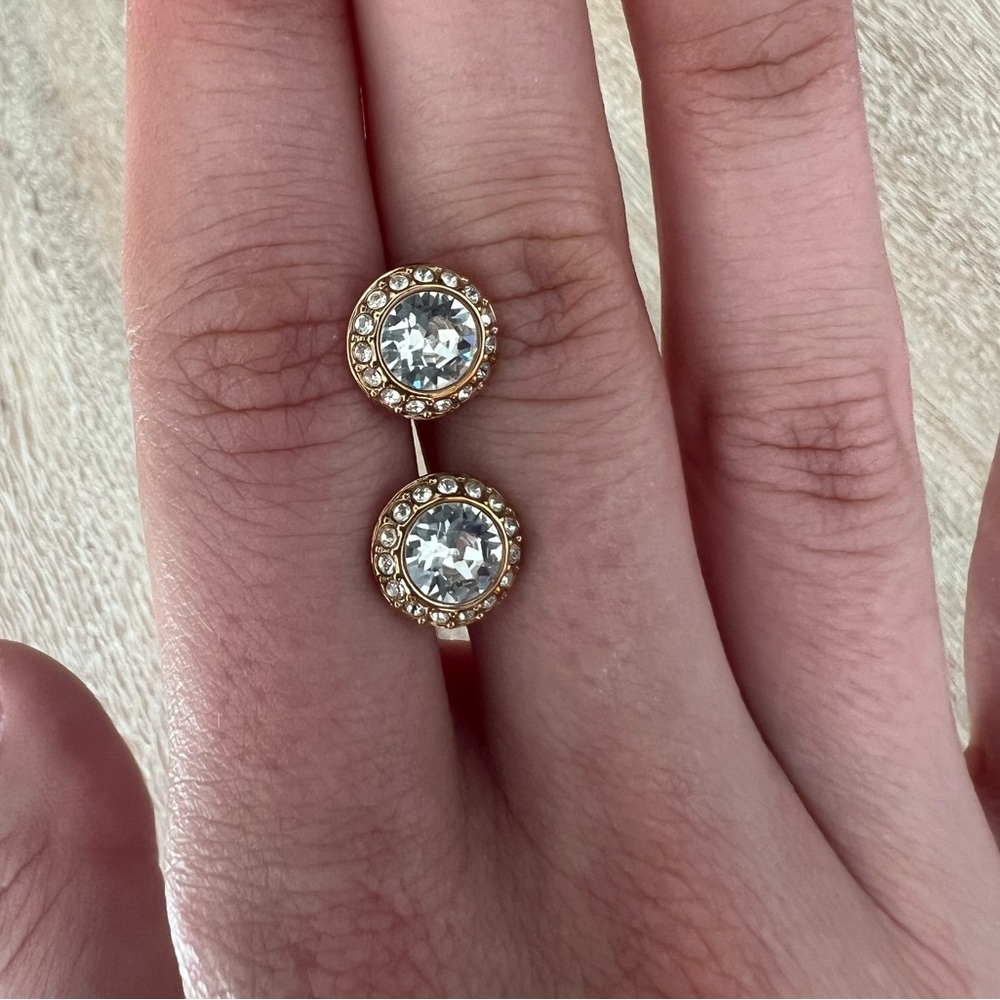 Swarovski Gold and Silver Crystal Stud Earrings